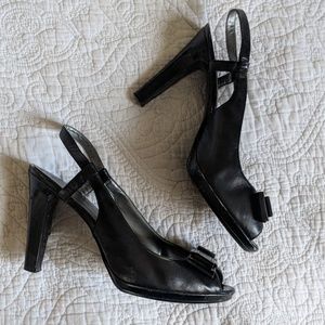 Black Peep Toe Pumps